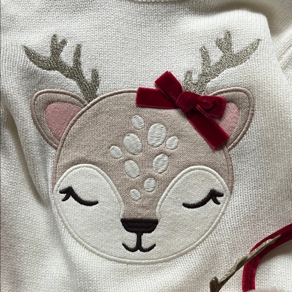 Cynthia Rowley Cream and Red Sweater - Picture 4 of 6